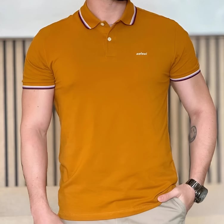 Camisa Polo Colcci Masculina - Mostarda