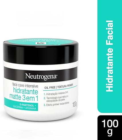 Neutrogena Hidratante Facial Matte 3 em 1 Face Care Intensive, 100g