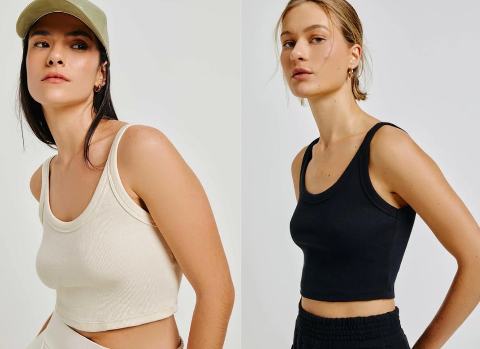Regata Cropped Hering Em Ribana Feminina - Bege
