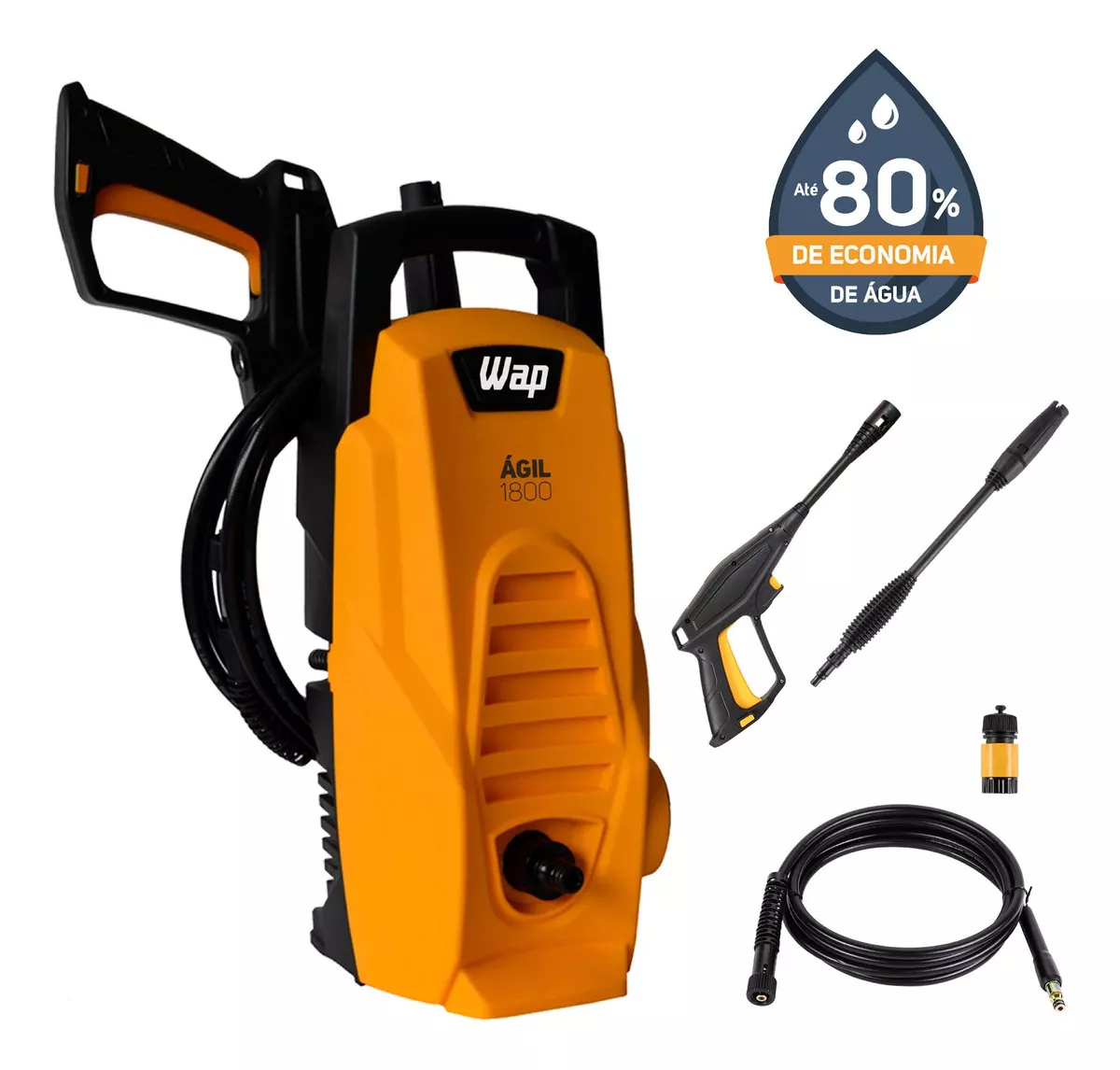 Lavadora De Alta Pressão 1400w 1300psi 300l/h Wap Ágil 1800 127v