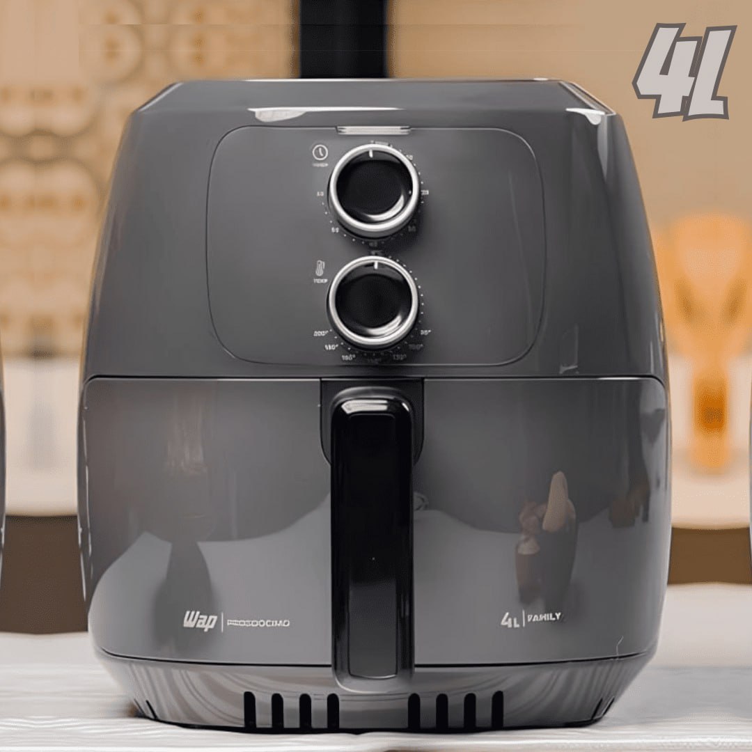 WAP Fritadeira Elétrica sem Óleo Air Fryer Cinza 4 Litros, Potência de 1500W e Revestimento Antiaderente 127V