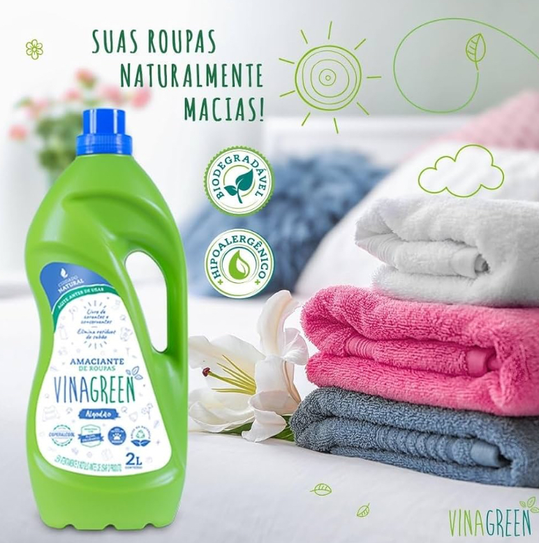 Vinagreen Amaciante De Roupas Algodao 2 L (Embalagem pode variar)