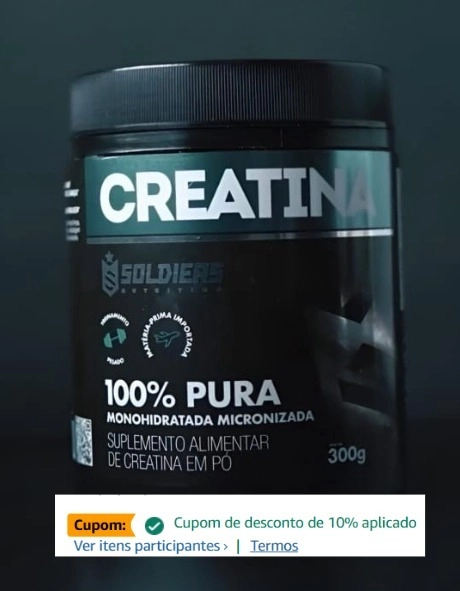 Creatina Monohidratada Pote 300g - 100% Pura Importada - Soldiers Nutrition