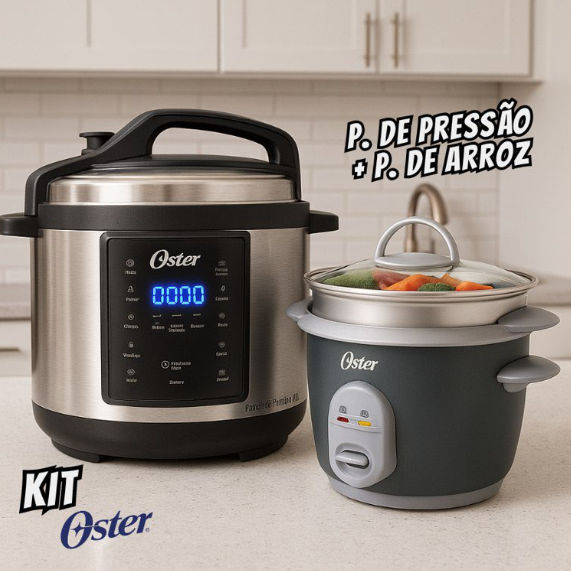 Kit Panela de Pressão e Panela Elétrica de Arroz Oster - 127V