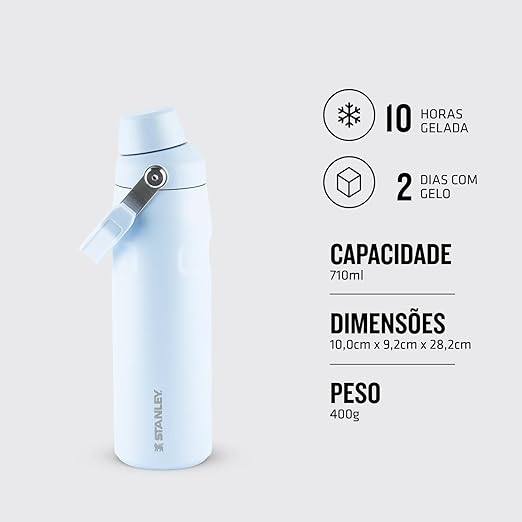 Stanley - Garrafa de água Aerolight com tampa de fluxo rápido, copo isolado a vácuo para bebidas frias, aço inoxidável leve, 710 ml, Flow Heather