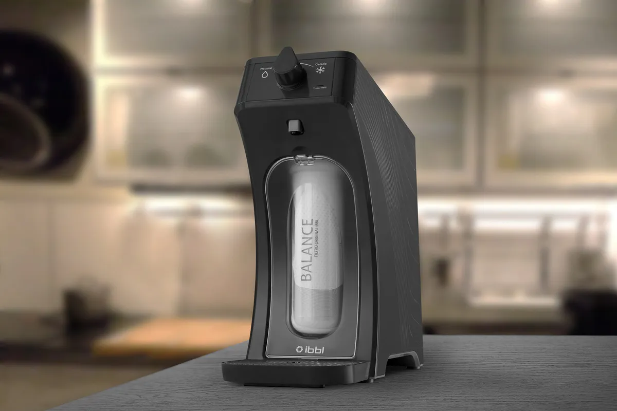 Purificador de Água Gelada Fria e Natural Eletrônico IBBL E-due Equilibrium Grafite 127/220V