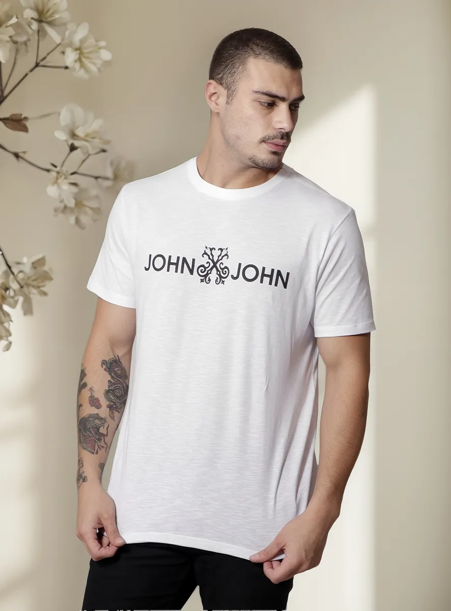 Camiseta John John Masculina Jj Logo Branca