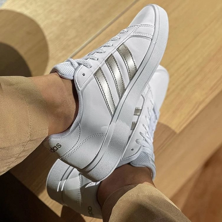 Tênis Adidas Litecourt Feminino - Branco+prata