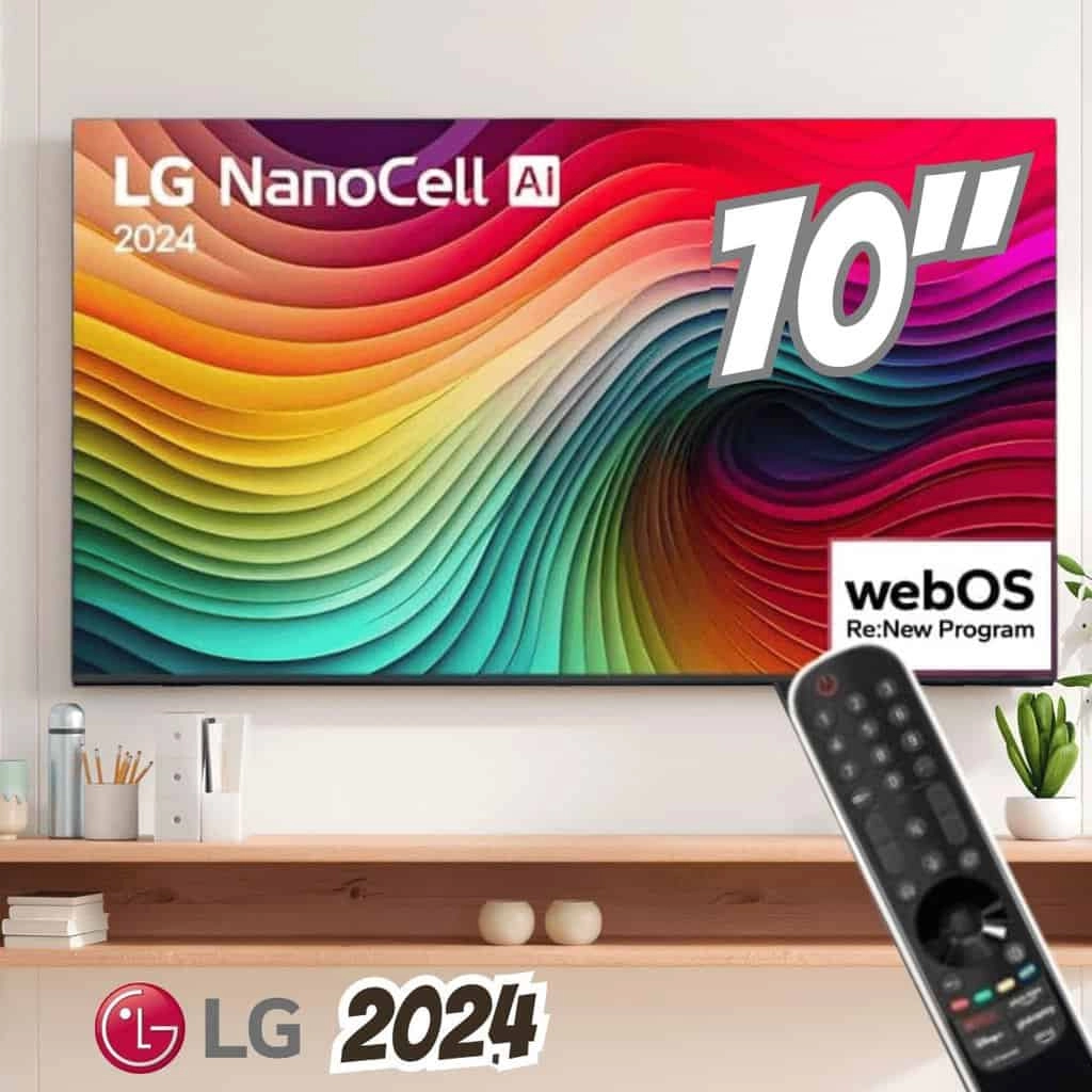 Smart TV 4K 70" LG NanoCell 70NANO80T Processador α5 Ger7 AI Hub de Esportes Alexa/Chromecast integrado webOS 24 Controle Smart Magic