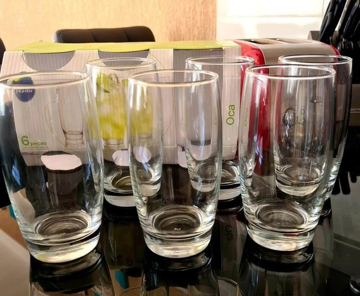 Jogo de Copos de Vidro 300ml 6 Peças Nadir