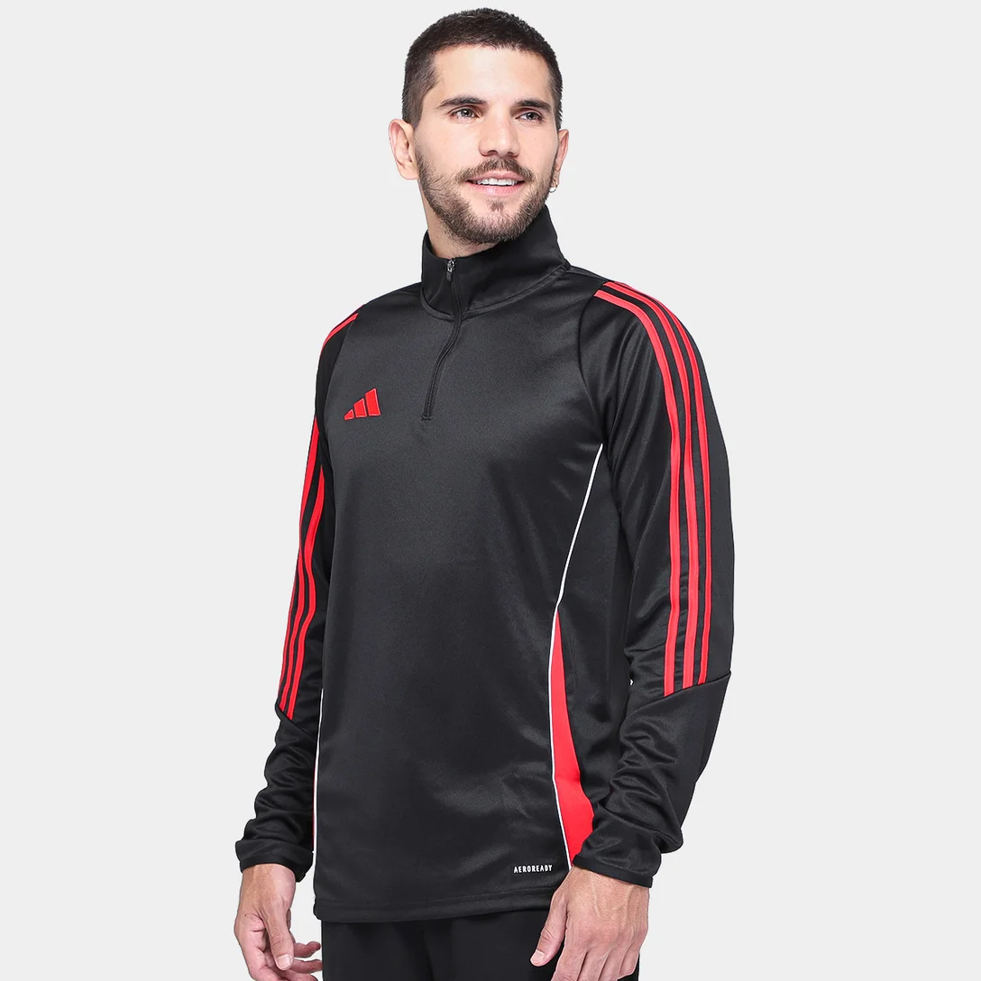 Blusa Adidas Tiro 24 Masculina - Preto+Vermelho