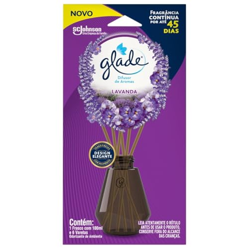 Glade Aromatizador de Ambiente, Difusor Aroma Lavanda, 100ml e 6 Varetas