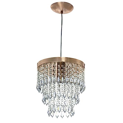 Lustre Pendente De Cristal Acrílico Manucrillic Cobre