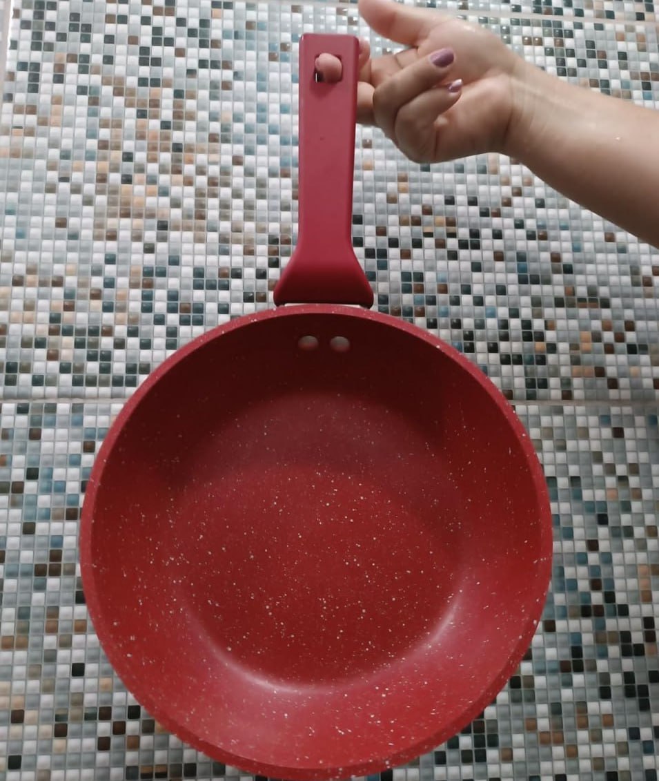 Frigideira 22 cm ColorStone de alumínio com antiaderente, Titânio, ALU8259-TI, Euro Home