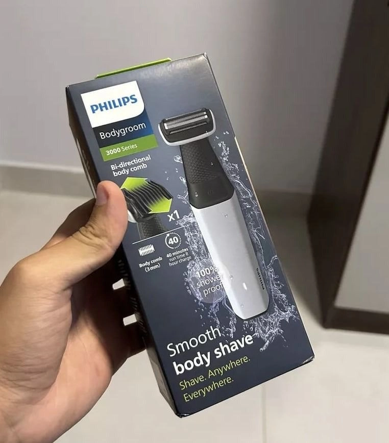 Philips Bodygroom Aparador e Raspador de Pelos para o Corpo, Uso Seco e Molhado, à Prova d’água, Bivolt – BG3007/01