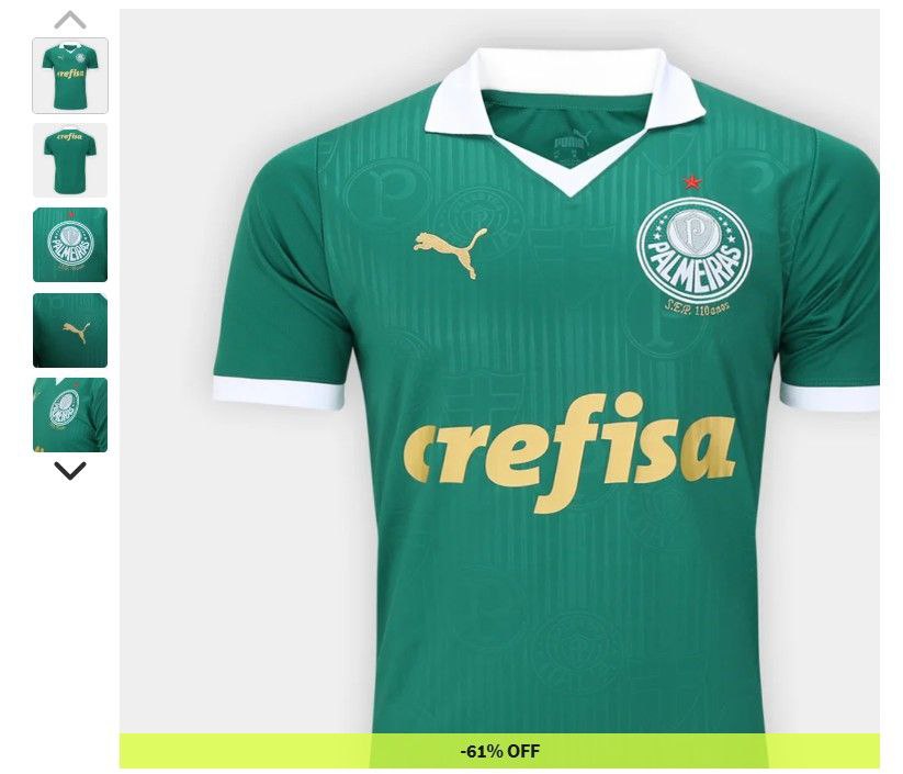 Camisa Palmeiras I 24/25 sn° Torcedor Puma Masculina - Verde