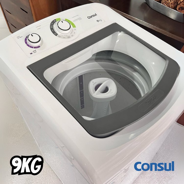 Máquina de Lavar Consul CWB09BB 9kg Branca com Dosagem Econômica e Ciclo Edredom 127V