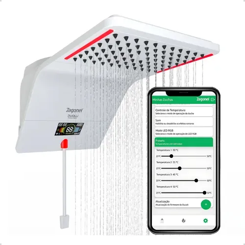 Ducha chuveiro eletrônico Zagonel Ducali Premium branco potência 7500 W 220V