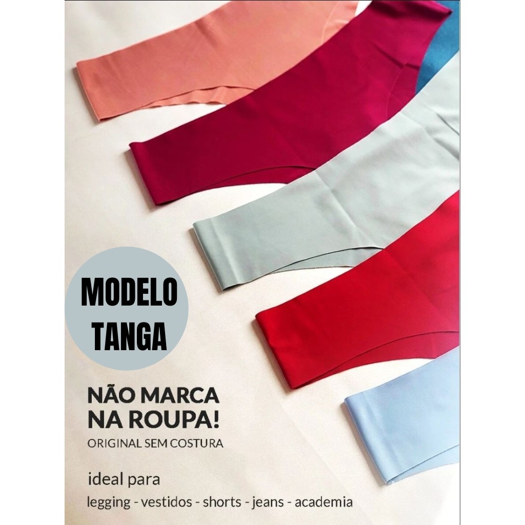 Kit 10 Tanga Não Marca Corte Laser Sem Costura Lateral Calcinhas ...